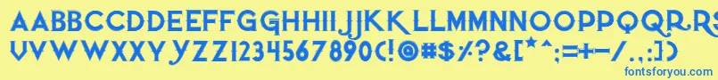 Quietthiefoutlinedtight Font – Blue Fonts on Yellow Background