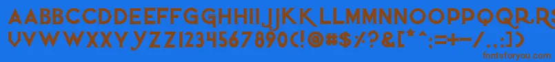 Quietthiefoutlinedtight Font – Brown Fonts on Blue Background