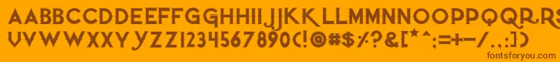 Шрифт Quietthiefoutlinedtight – коричневые шрифты на оранжевом фоне