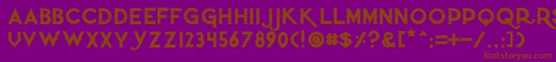 Fonte Quietthiefoutlinedtight – fontes marrons em um fundo roxo