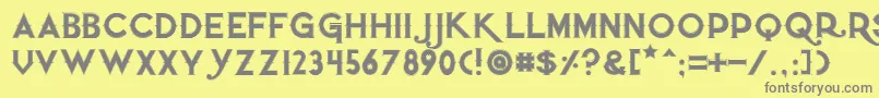 Quietthiefoutlinedtight Font – Gray Fonts on Yellow Background