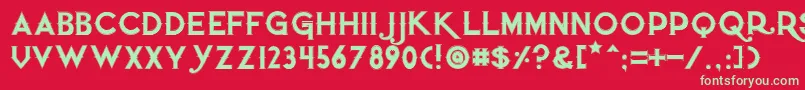 Quietthiefoutlinedtight Font – Green Fonts on Red Background