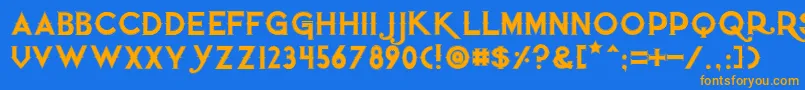 Quietthiefoutlinedtight Font – Orange Fonts on Blue Background