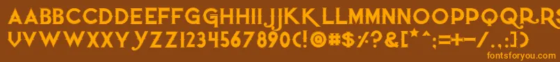 Quietthiefoutlinedtight Font – Orange Fonts on Brown Background