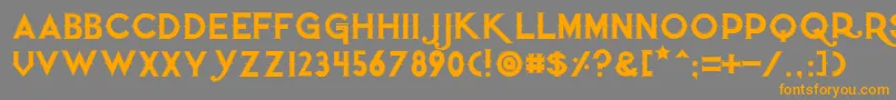 Quietthiefoutlinedtight Font – Orange Fonts on Gray Background