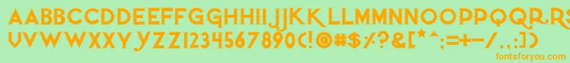 Quietthiefoutlinedtight Font – Orange Fonts on Green Background