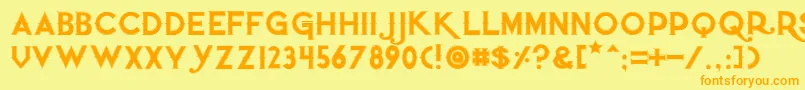 Quietthiefoutlinedtight Font – Orange Fonts on Yellow Background