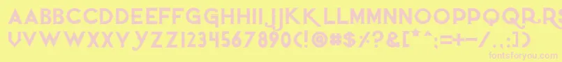 Quietthiefoutlinedtight Font – Pink Fonts on Yellow Background