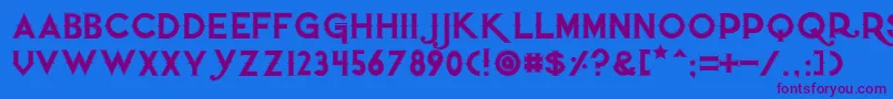 Quietthiefoutlinedtight Font – Purple Fonts on Blue Background