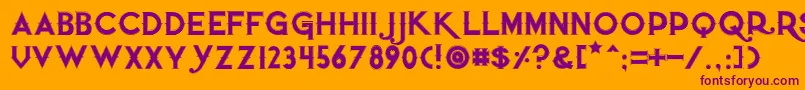 Quietthiefoutlinedtight Font – Purple Fonts on Orange Background