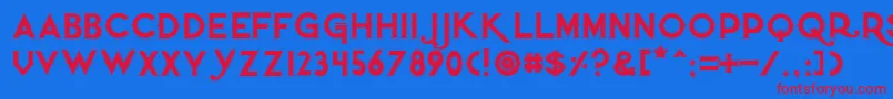 Quietthiefoutlinedtight Font – Red Fonts on Blue Background