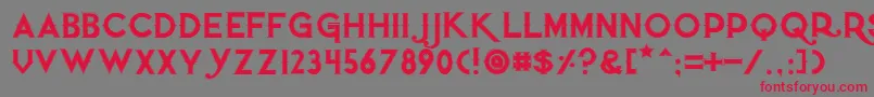 Quietthiefoutlinedtight Font – Red Fonts on Gray Background