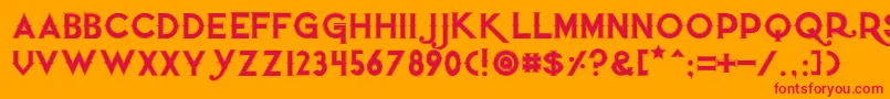 Quietthiefoutlinedtight Font – Red Fonts on Orange Background