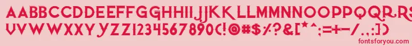 Quietthiefoutlinedtight-Schriftart – Rote Schriften auf rosa Hintergrund