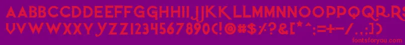 Quietthiefoutlinedtight Font – Red Fonts on Purple Background
