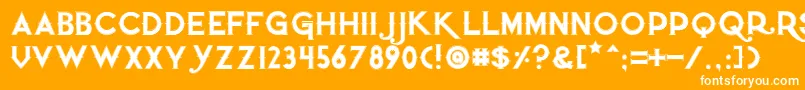 Quietthiefoutlinedtight Font – White Fonts on Orange Background