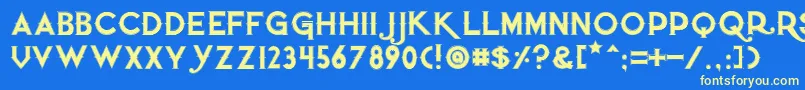 Quietthiefoutlinedtight Font – Yellow Fonts on Blue Background