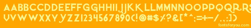 Quietthiefoutlinedtight Font – Yellow Fonts on Orange Background