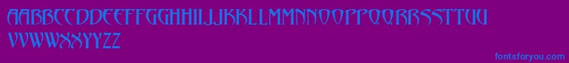 Avalon-Schriftart – Blaue Schriften auf violettem Hintergrund