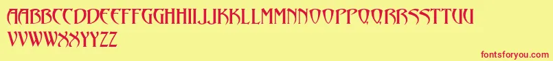 Avalon Font – Red Fonts on Yellow Background