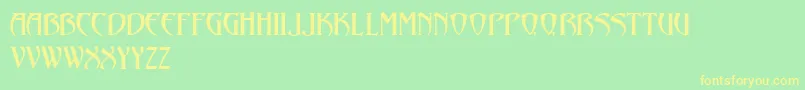Avalon Font – Yellow Fonts on Green Background