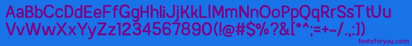 AustralSansStampRegular Font – Purple Fonts on Blue Background