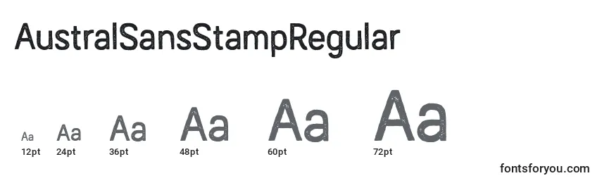 AustralSansStampRegular-fontin koot