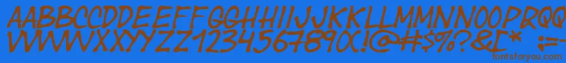 Yearsupplyoffairycakes Font – Brown Fonts on Blue Background