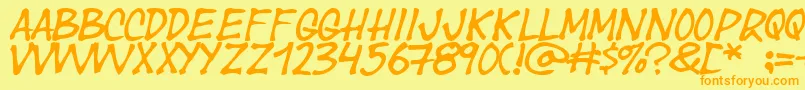 Yearsupplyoffairycakes Font – Orange Fonts on Yellow Background