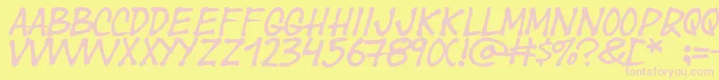 Yearsupplyoffairycakes Font – Pink Fonts on Yellow Background