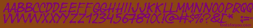 Yearsupplyoffairycakes Font – Purple Fonts on Brown Background