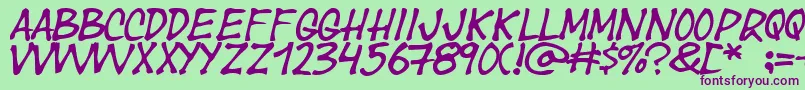 Yearsupplyoffairycakes Font – Purple Fonts on Green Background