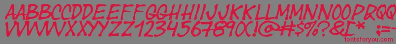 Yearsupplyoffairycakes Font – Red Fonts on Gray Background