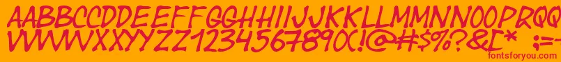 Yearsupplyoffairycakes Font – Red Fonts on Orange Background