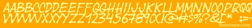 Yearsupplyoffairycakes Font – Yellow Fonts on Orange Background