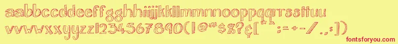 HomehearthOutlinebold Font – Red Fonts on Yellow Background