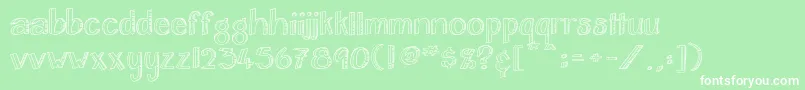 フォントHomehearthOutlinebold – 緑の背景に白い文字