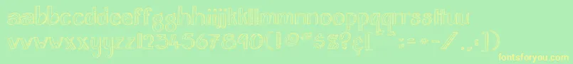 HomehearthOutlinebold-Schriftart – Gelbe Schriften auf grünem Hintergrund