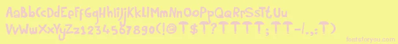 DkRumpelstiltskin Font – Pink Fonts on Yellow Background