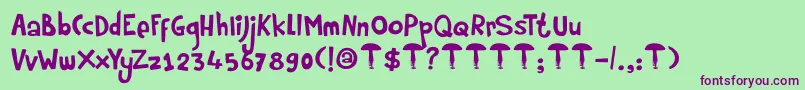 DkRumpelstiltskin Font – Purple Fonts on Green Background