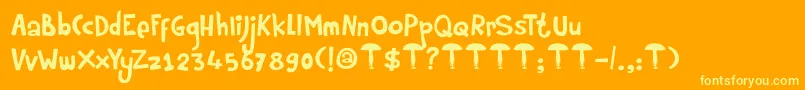 DkRumpelstiltskin Font – Yellow Fonts on Orange Background