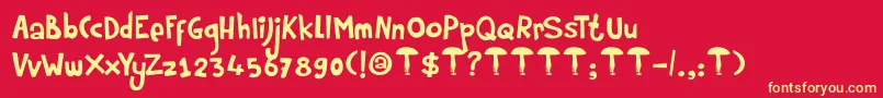 DkRumpelstiltskin Font – Yellow Fonts on Red Background