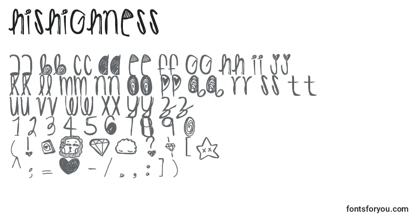 Hishighness Font – alphabet, numbers, special characters