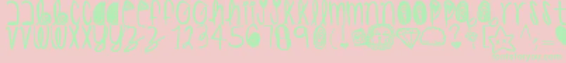 Hishighness Font – Green Fonts on Pink Background