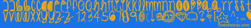 Hishighness Font – Orange Fonts on Blue Background