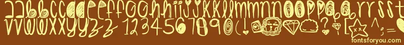 Hishighness Font – Yellow Fonts on Brown Background