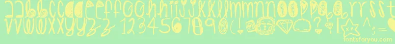 Hishighness Font – Yellow Fonts on Green Background