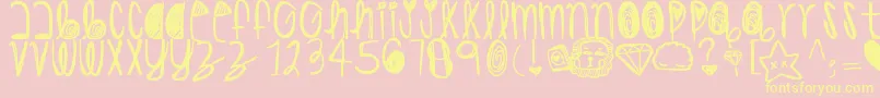Hishighness Font – Yellow Fonts on Pink Background