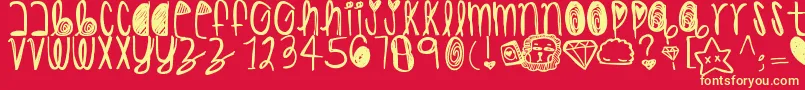 Hishighness Font – Yellow Fonts on Red Background