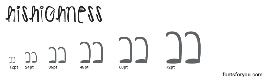 Размеры шрифта Hishighness